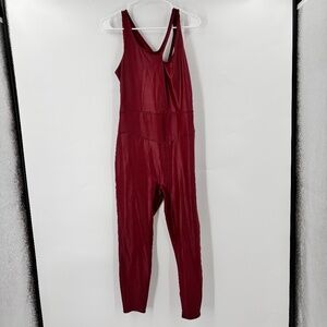 Free People Movement Faux Leather Leotard Red Size Large